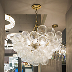 Люстра подвесная с рифлёными стеклянными шарами в форме воздушного облака Berries Chandelier варинант исполнения - 4 | Loft Concept в Новосибирске