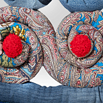 Кукла из одежды и павлопосадских платков Rusalka Blue Jeans варинант исполнения - 3 | Loft Concept в Новосибирске