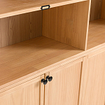 Книжный шкаф из массива сосны с металлической лестницей Burton Wood Cabinet варинант исполнения - 7 | Loft Concept в Новосибирске