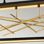 Люстра прямоугольная черного цвета с декором в виде ветвей в золотой отделке Hinkley варинант исполнения - 6 | Loft Concept в Новосибирске