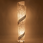 Торшер из перламутра на металлическом каркасе Indonesian Spiral 2 варинант исполнения - 4 | Loft Concept в Новосибирске