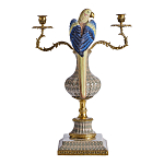 Подсвечникв образе попугая из фарфора с бронзовыми элементами Eden Garden варинант исполнения - 3 | Loft Concept в Новосибирске