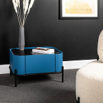 Тумба прикроватная чёрно-голубая с  ящиком Blue Cabinet варинант исполнения - 5 | Loft Concept в Новосибирске
