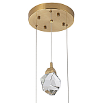 Подвесной светильник с 3-мя хрустальными плафонами Esme Crystal Brass Trio Hanging lamp варинант исполнения - 2 | Loft Concept в Новосибирске