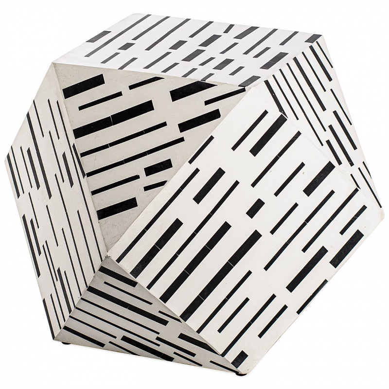 Табурет Black&white Indian Bone Inlay stool Черно-белый в Новосибирске | Loft Concept 