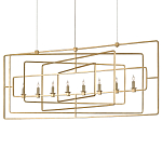 Люстра золотая из пересекающихся прямоугольных элементов Thin Intersecting Rectangles варинант исполнения - 2 | Loft Concept в Новосибирске