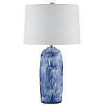 Настольная лампа керамическая с бело-синими мазками Painterly Strokes варинант исполнения - 3 | Loft Concept в Новосибирске