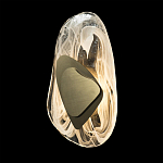 Бра овальное из стекла с золотым элементом Flow Texture  варинант исполнения - 7 | Loft Concept в Новосибирске