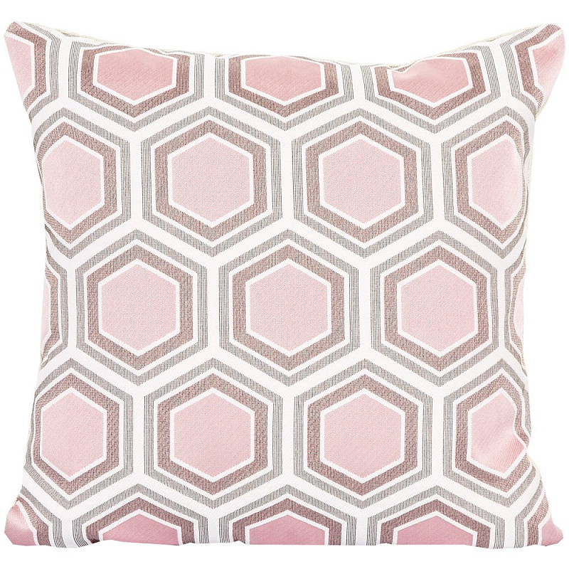 Подушка Hexagon Pink Geometry Белый Розовый пастельный в Новосибирске | Loft Concept 