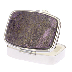 Таблетница карманная прямоугольная с 2-мя отделениями с зеркалом и накладкой из натурального камня Флюорит Silver Stone Pillboxes варинант исполнения - 2 | Loft Concept в Новосибирске