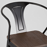 Черный глянцевый стул с сиденьем из натурального дерева TOLIX варинант исполнения - 6 | Loft Concept в Новосибирске