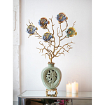 Ваза зеленая с бронзовыми ветвями и фарфоровыми рыбками Eden Garden варинант исполнения - 4 | Loft Concept в Новосибирске