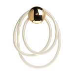 Бра с круглым золотистым основанием и белыми изогнутыми световыми линиями Luke Lampco Tracer Lamp варинант исполнения - 1 | Loft Concept в Новосибирске