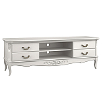 ТВ-тумба белая из массива бука с 4-мя ящиками и 2-мя полками White Provence варинант исполнения - 1 | Loft Concept в Новосибирске