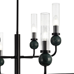 Люстра с 8-ю плафонами в форме стеклянных трубок и мраморных декоративных элементов Montreal варинант исполнения - 5 | Loft Concept в Новосибирске