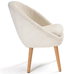 Кресло на деревянных ножках с обивкой из ткани букле Aldo Boucle Armchair варинант исполнения - 3 | Loft Concept в Новосибирске