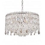 Люстра круглая с хрустальными подвесками на серебряном каркасе Roul Crystal Light варинант исполнения - 5 | Loft Concept в Новосибирске