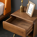 Прикроватная деревянная тумба с ящиком и нишей для хранения Moon Walnut Furniture варинант исполнения - 2 | Loft Concept в Новосибирске