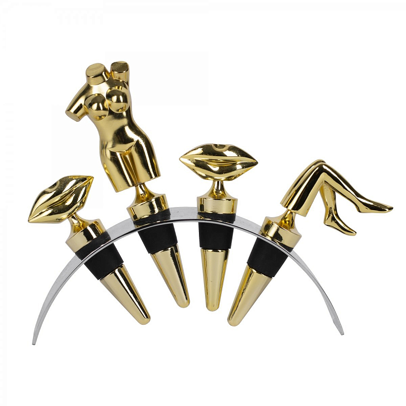 Набор пробок для бутылок ACOLYTE WINE STOPPER Латунь в Новосибирске | Loft Concept 