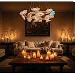 Люстра круглая на золотом каркасе с цветочным декором Miscellaneous herbs варинант исполнения - 7 | Loft Concept в Новосибирске