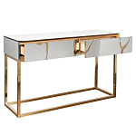 Консоль с ящиками зеркальная с золотым декором Gold Painted Mirror Console варинант исполнения - 2 | Loft Concept в Новосибирске