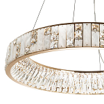 Кольцевая люстра с декором из мрамора и хрусталя Dione Ring Marble Crystal Chandelier варинант исполнения - 2 | Loft Concept в Новосибирске