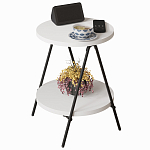 Стол приставной с 2-мя круглыми белыми столешницами ESSEL SIDE TABLE WHITE варинант исполнения - 1 | Loft Concept в Новосибирске