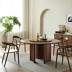 Стол обеденный круглый с двойной столешницей Walnut Wood Table варинант исполнения - 2 | Loft Concept в Новосибирске