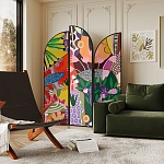 Ширма цветочный принт Colored Partition варинант исполнения - 3 | Loft Concept в Новосибирске