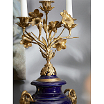 Подсвечник из темно-синего фарфора с бронзовыми элементами и цветами Eden Garden варинант исполнения - 5 | Loft Concept в Новосибирске