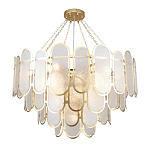 Люстра с многослойным эффектом из овальных элементов из непрозрачного стекла Conformation варинант исполнения - 4 | Loft Concept в Новосибирске