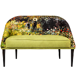 Диван двухместный из натурального бука с цветочным принтом Impressionism in Art варинант исполнения - 1 | Loft Concept в Новосибирске