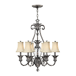 Люстра с 7-ю кремовыми текстильными абажурами Hinkley варинант исполнения - 2 | Loft Concept в Новосибирске