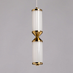 Подвесной светильник с двумя белыми рифлеными цилиндрическими плафонами Golden Swirl варинант исполнения - 4 | Loft Concept в Новосибирске