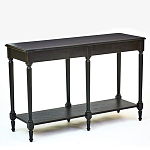 Консоль черная из массива березы с полкой и двумя ящиками Vintage варинант исполнения - 3 | Loft Concept в Новосибирске