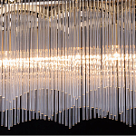 Люстра прямоугольная на цепях с прозрачными трубками и волнистым краем Nembus варинант исполнения - 6 | Loft Concept в Новосибирске