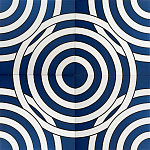 Дизайнерская плитка с узором Круги синяя варинант исполнения - 1 | Loft Concept в Новосибирске