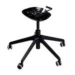 Стул с мягкой оранжевой обивкой из велюра и подъемно-поворотным механизмом на черных колесиках Harper Orange варинант исполнения - 5 | Loft Concept в Новосибирске