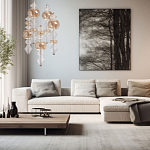 Люстра с плафонами из прозрачного и янтарного стекла в виде шаров и ромбов Gabriel Scott Luna варинант исполнения - 12 | Loft Concept в Новосибирске