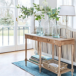 Деревянная консоль из массива дерева с двумя ящиками Oak Margery Provence Console Table варинант исполнения - 3 | Loft Concept в Новосибирске