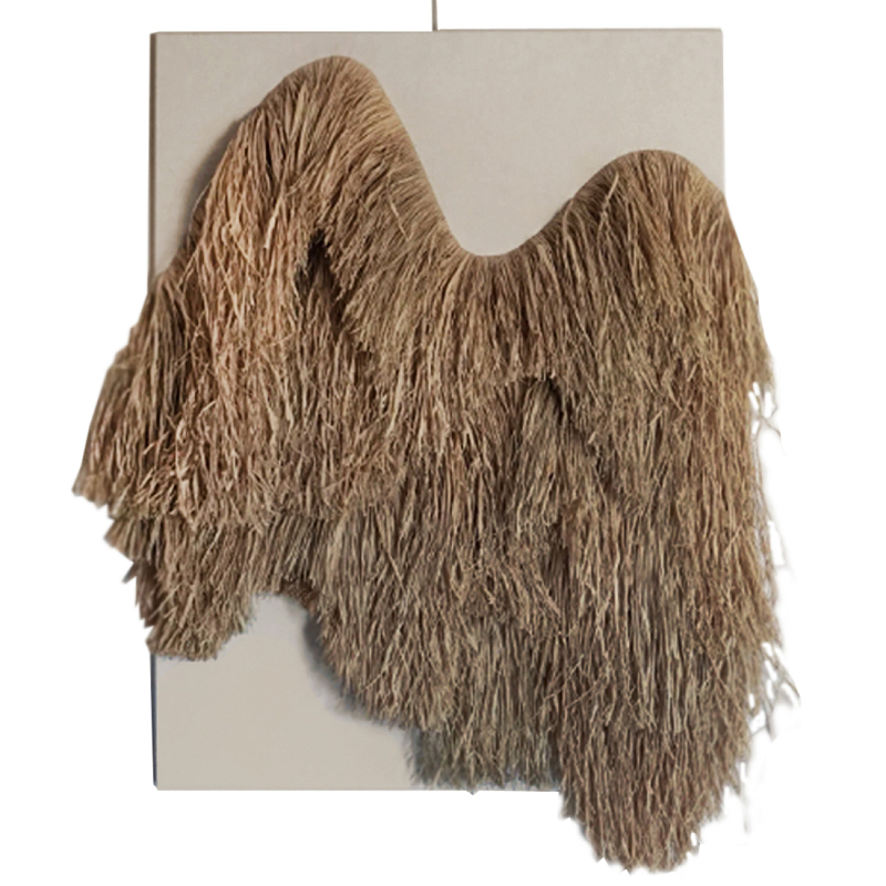 Декор настенный из соломы рафия CANVAS RAFFIA Decor Коричневый Бежевый в Новосибирске | Loft Concept 