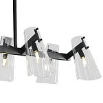 Люстра светодиодная с 8-ю прозрачными плафонами из акрила и стали Glass Cylinder Black варинант исполнения - 5 | Loft Concept в Новосибирске