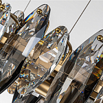 Люстра подвесная с овальными подвесками из стекла дымчатого цвета Harlow Crystal Round варинант исполнения - 5 | Loft Concept в Новосибирске