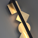 Бра вертикальное черного цвета с золотыми кругами и квадратами Gravyura варинант исполнения - 2 | Loft Concept в Новосибирске