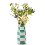 Ваза из фаянса Brighter than the Stars с шахматным принтом бирюзового цвета  варинант исполнения - 3 | Loft Concept в Новосибирске