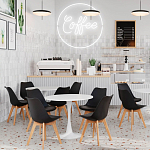 Стул с основой из пластика и мягким сиденьем Arvika Black варинант исполнения - 8 | Loft Concept в Новосибирске