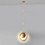 Подвесной светильник с бежевым текстурным кольцом и латунным шаром в центре Tactile  варинант исполнения - 5 | Loft Concept в Новосибирске