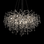 Люстра подвесная с прозрачными стеклянными подвесками в форме капель Диаметр 80 см Droplet Chandelier варинант исполнения - 8 | Loft Concept в Новосибирске