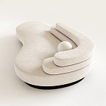 Диван Saint-Trope молочного цвета с обивкой букле  варинант исполнения - 1 | Loft Concept в Новосибирске