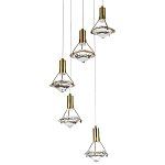 Каскадная люстра с плафонами в форме бриллианта Diamond Crystal Cascade Chandelier варинант исполнения - 3 | Loft Concept в Новосибирске